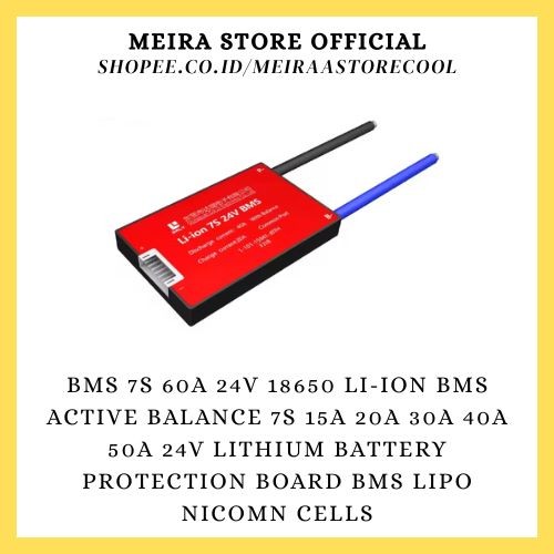 BMS 7S 60A 24V 18650 Li-ion BMS Active Balance 7S 15A 20A 30A 40A 50A 24V Lithium Battery Protection