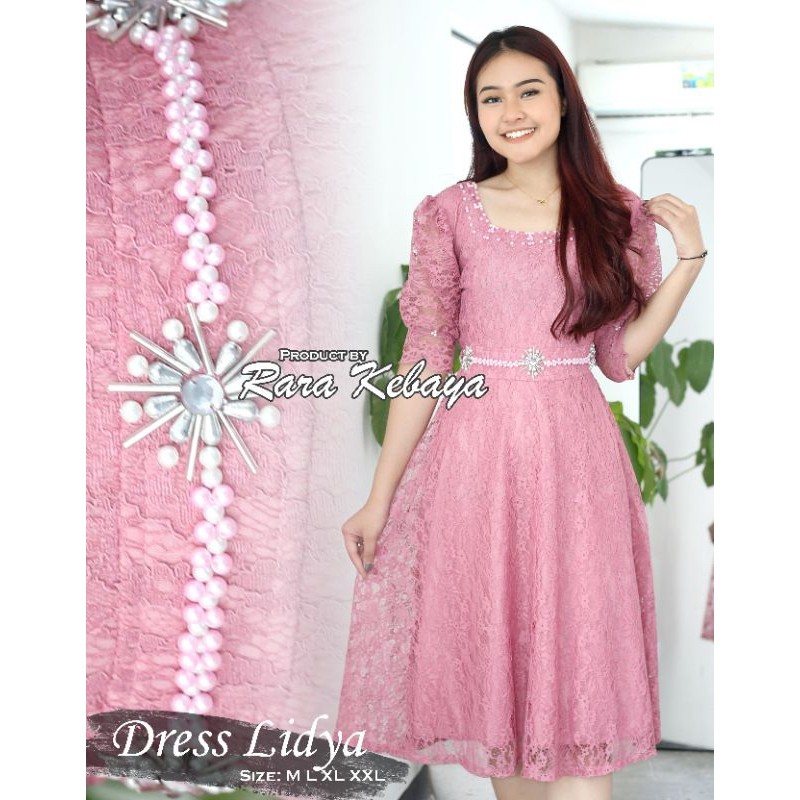 New Produk Dress LIDYA Pesta Super Mewah Full Payet || Dress Formal Acara Natal || Dress Brokat MIDI