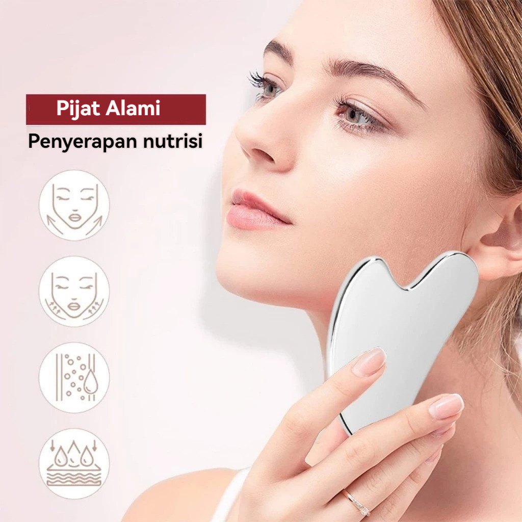 Stainless Steel Gua Sha Terapi Menghilangkan Kelelahan Plat Pijat Gua Sha 304