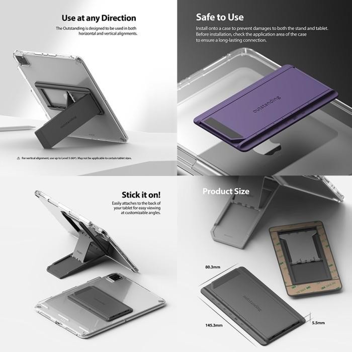 

Ringke Tablet Phone Stand Foldable Dudukan Outstanding Dark Gray