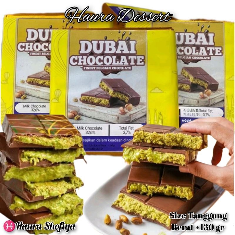 

Mekar_raya (Size Tanggung ±130 gr) Coklat Dubai PISTACHIO KUNAFE Chocolate Original Cokelat Viral Chocoa Food