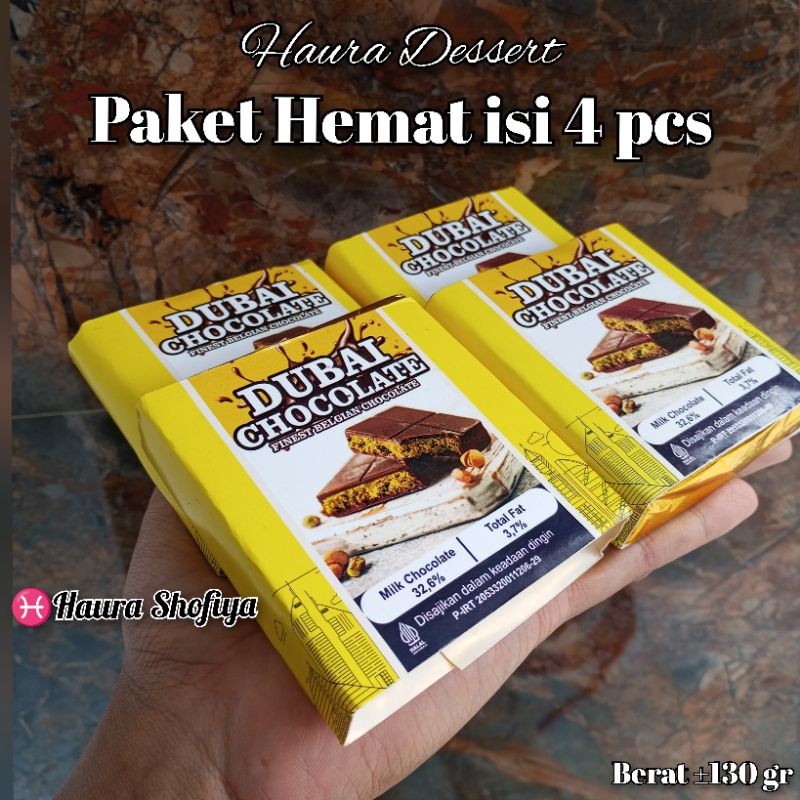 

Mekar_raya (Paket Hemat isi 4 pcs) Coklat Dubai Size ±130 gr Chocolate Crispy PISTACHIO KUNAFE Cokelat Original