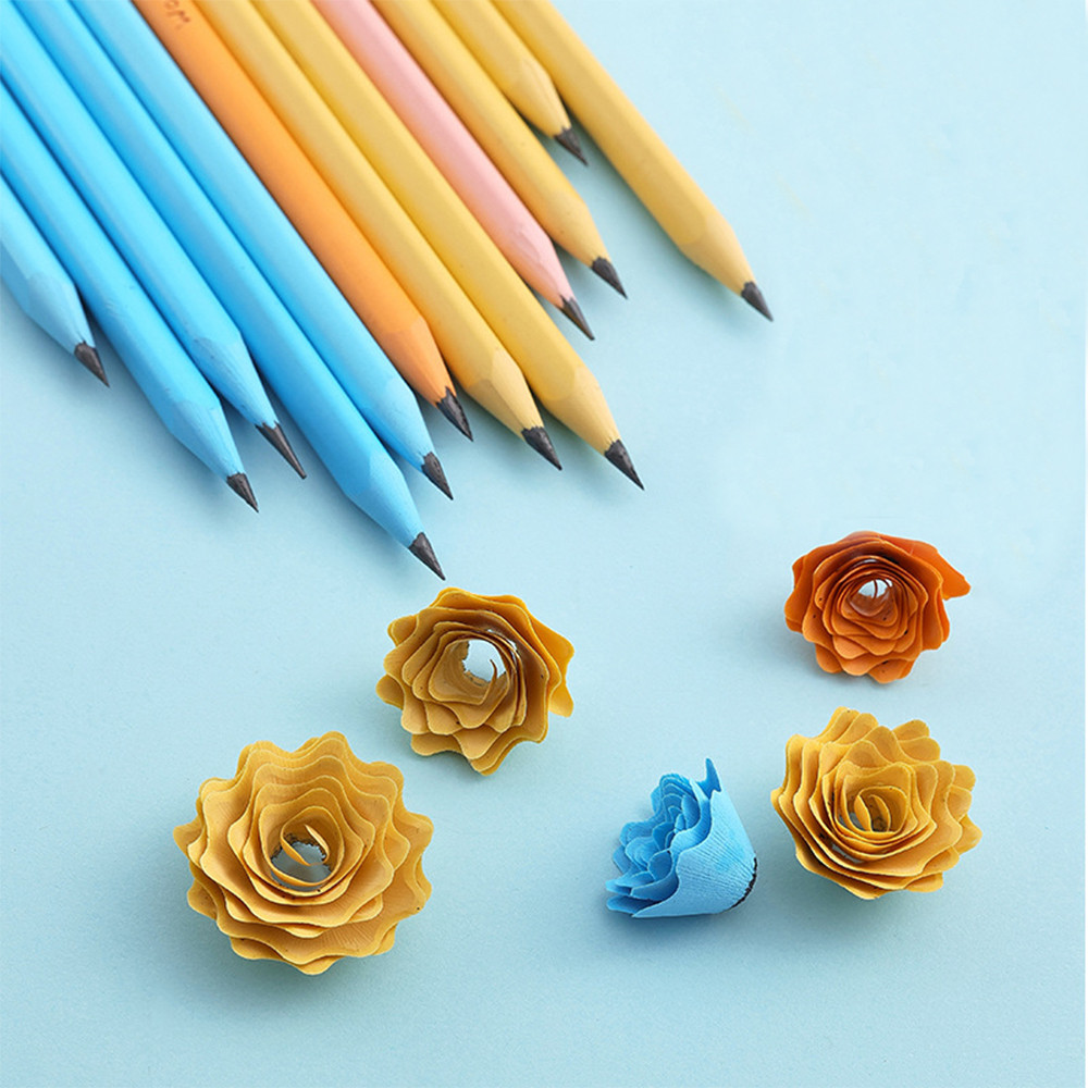 

10pcs Macaron color triangle penholder HB pencil environmental protection resin material student sketch painting pencil QB-002