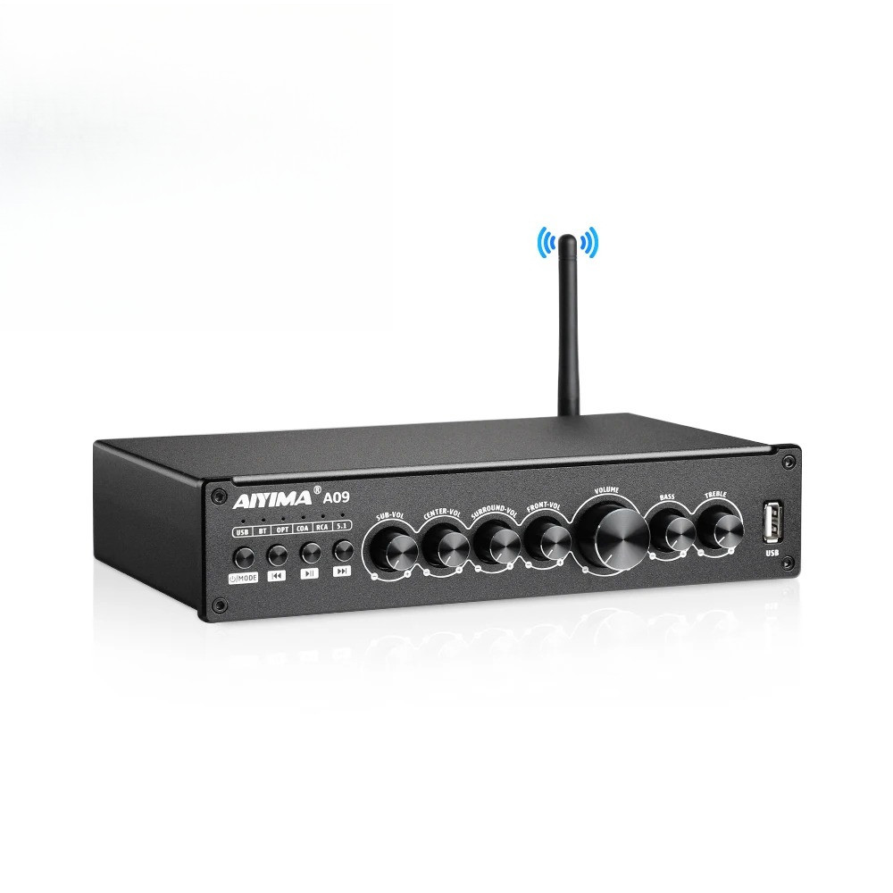 AIYIMA A09 TPA3116 Power Amplifier HiFi Bluetooth 5.0 Subwoofer Amplifier 5.1 Surround Amplificador 