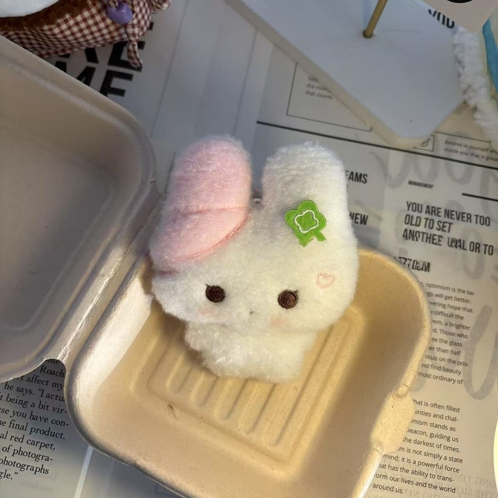 Cyailaa Gantungan Kunci Boneka Kelinci Semanggi Keychain Boneka Kucing Kue Ikan Cute Doll Pendant