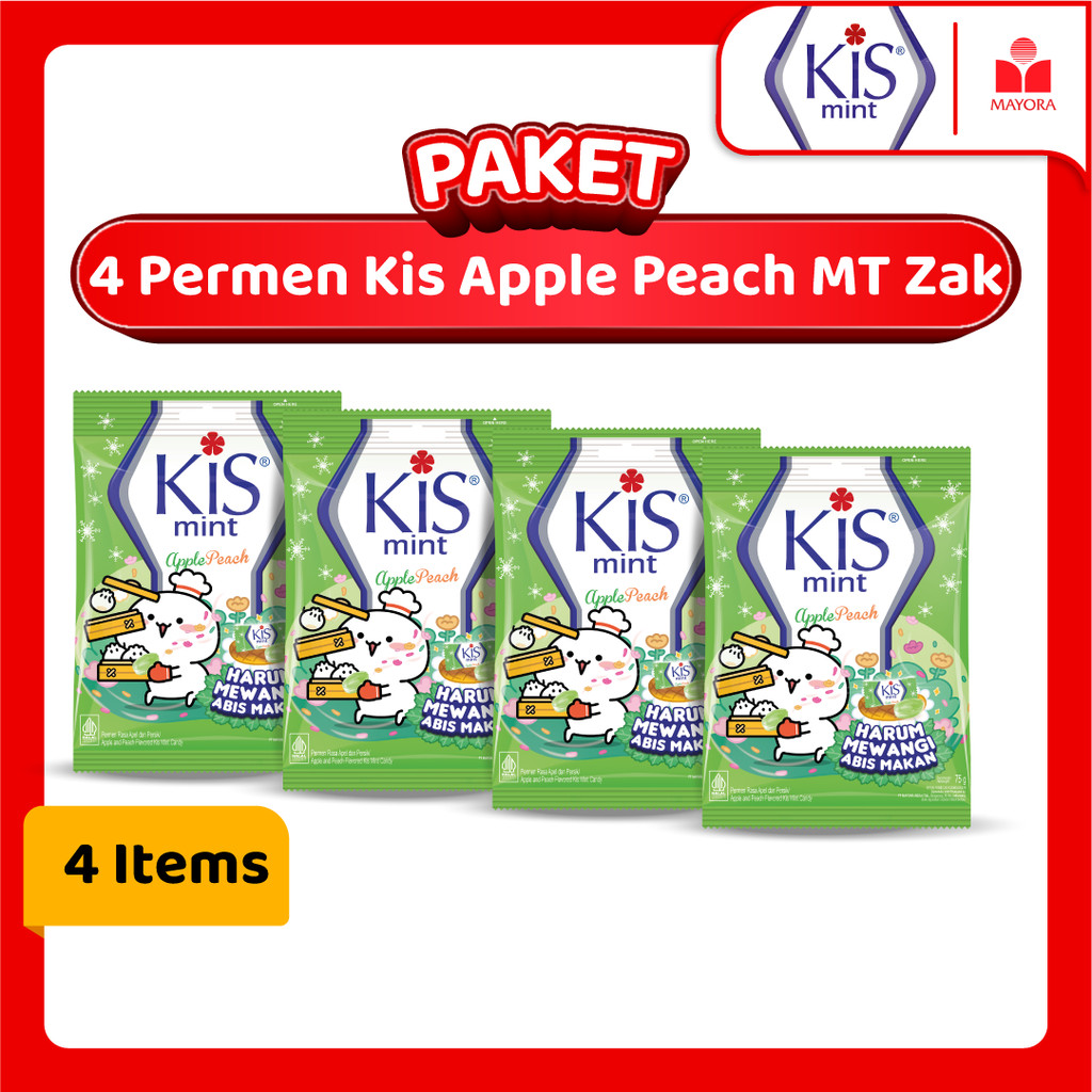

Paket 4 Permen Kis Apple Peach MT Zak