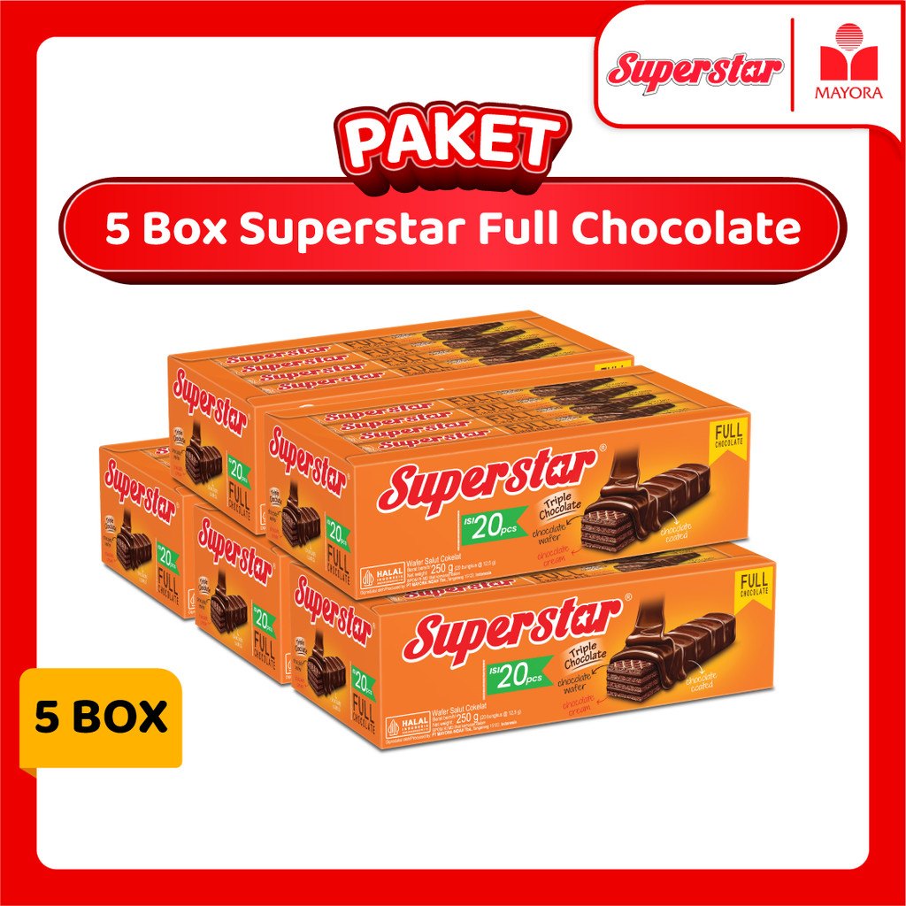 

Paket 5 Wafer Superstar Full Chocolate Box