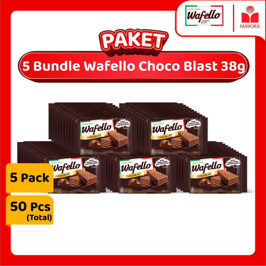 

Paket 5 Bundle Wafer Wafello Choco Blast 38 Gram