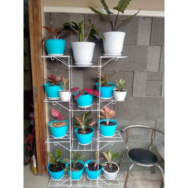 KARGO / LASCO RAK BUNGA 12 SUSUN / RAK POT BUNGA BESI 8MM / RAK BUNGA MINIMALIS