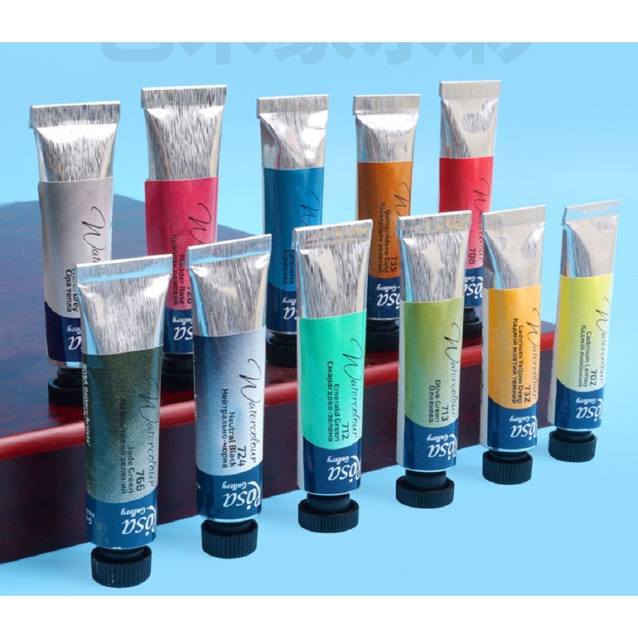 

Ukraine ROSA Artist Watercolor Paint 10ml 80 Colors Transparent Tube Watercolor Professional Painting Portable Art Supplies