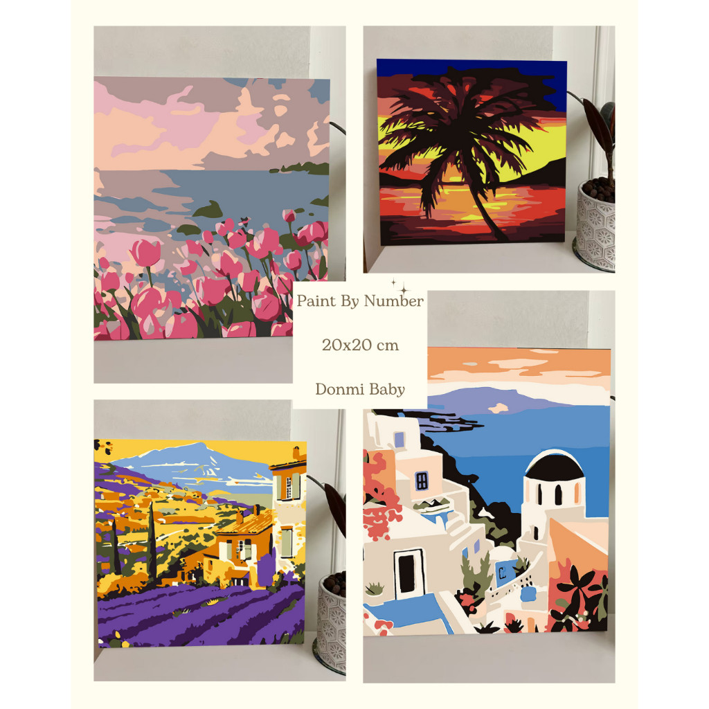 

Donmi Paint By Number Kit 20x20cm Lukisan Kanvas DIY Digital Painting Kit