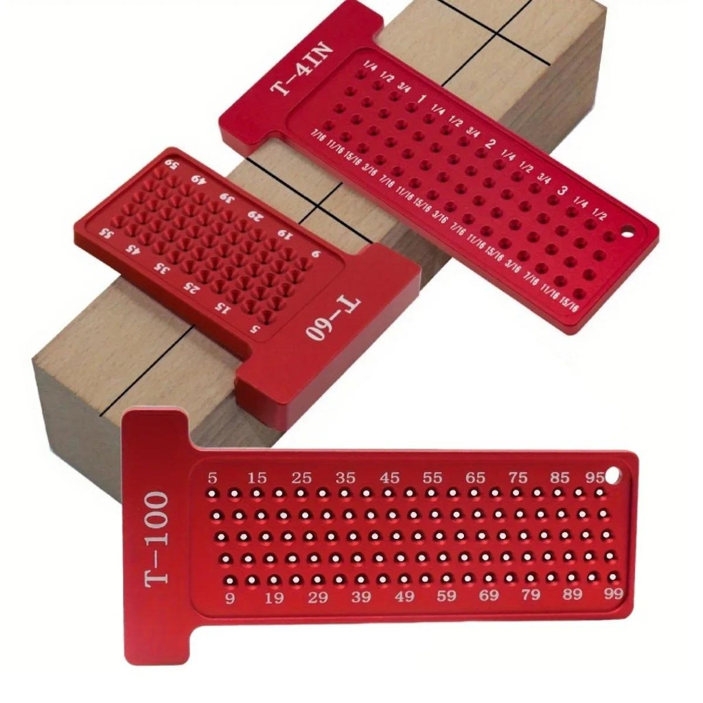 

Woodworking Scribe Metric/Inch T-Square Hole Scribing Pocket Ruler Aluminum Line Drawing Marking Gauge Carpenter Measuring Tools
