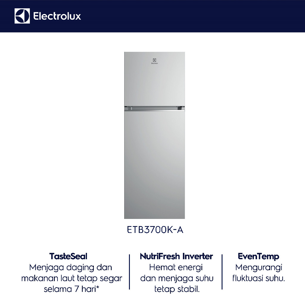 Electrolux Kulkas 2 Pintu 300 Liter Inverter ETB3400K-A & ETB3700K-A