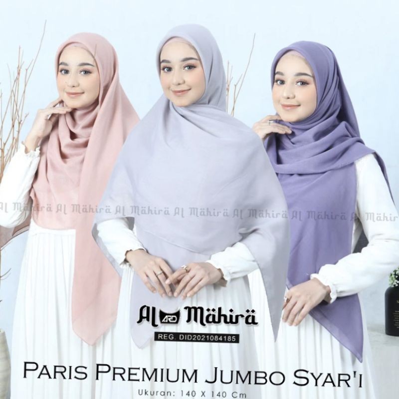 Hijab Segi Empat Paris Premium Syari 140x140cm / Kerudung Segi Empat Jumbo / Stankay Scarf