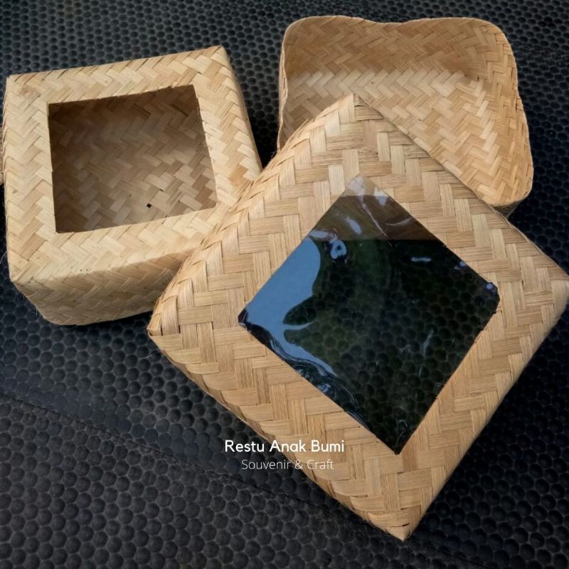 Besek Mika, Tempat nasi, Besek, Anyaman Bambu, Besek kombinasi, Hantaran, Bambu packaging box