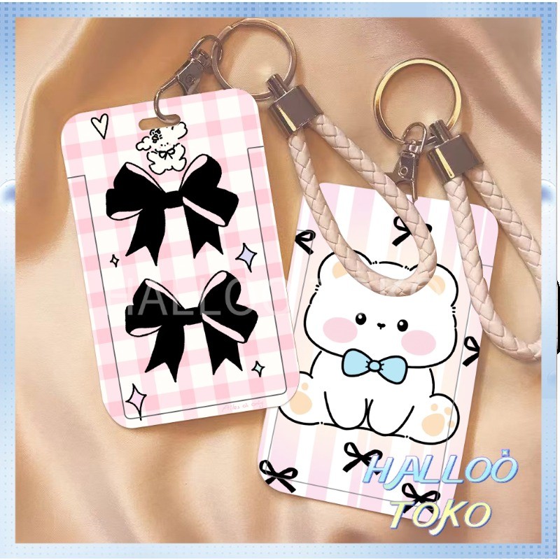 

ID CARD HOLDER MOTIF KAWAII TEMPAT KARTU PHOTOCARD PHOTO CARD Pelindung + Dasar Kancing Motif Kotak-kotak