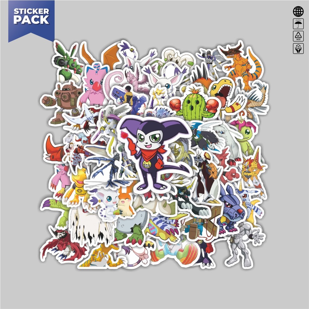

[100PCS]Stiker Pack Stiker Anime Series Digimon Character Mix 5 Aesthetic Vinyl Anti Air Dekorasi Sticker Laptop Buku Journal Koper Helm Casing HP Gitar Helm Skateboard