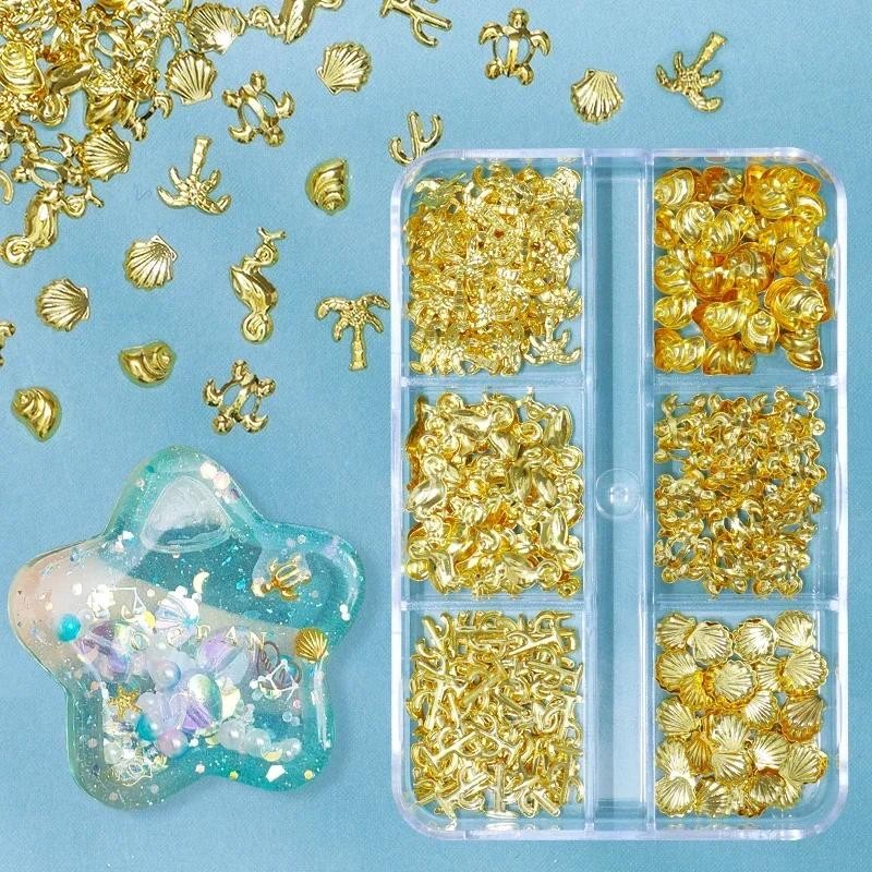 

Kawaii Epoxy Resin Accessories Metal Rivet Shell Flamingo Resin Fillings For DIY Silicone Mold Filler Ocean Style Craft Supplies