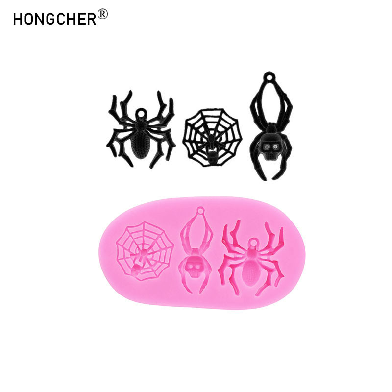 

Halloween Spider Silicone Molds cake Fondant Chocolate Moulds cobweb Keychain Earrings Clay resin Clay Drip Accessories Mould