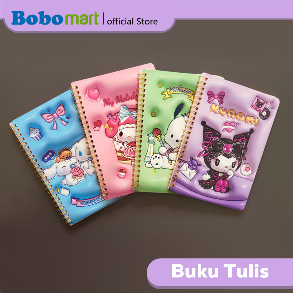 

BOBOMART Notebook Lucu Sanrio A5 Spiral 38 Lembar – Buku Catatan Karakter SH-3201