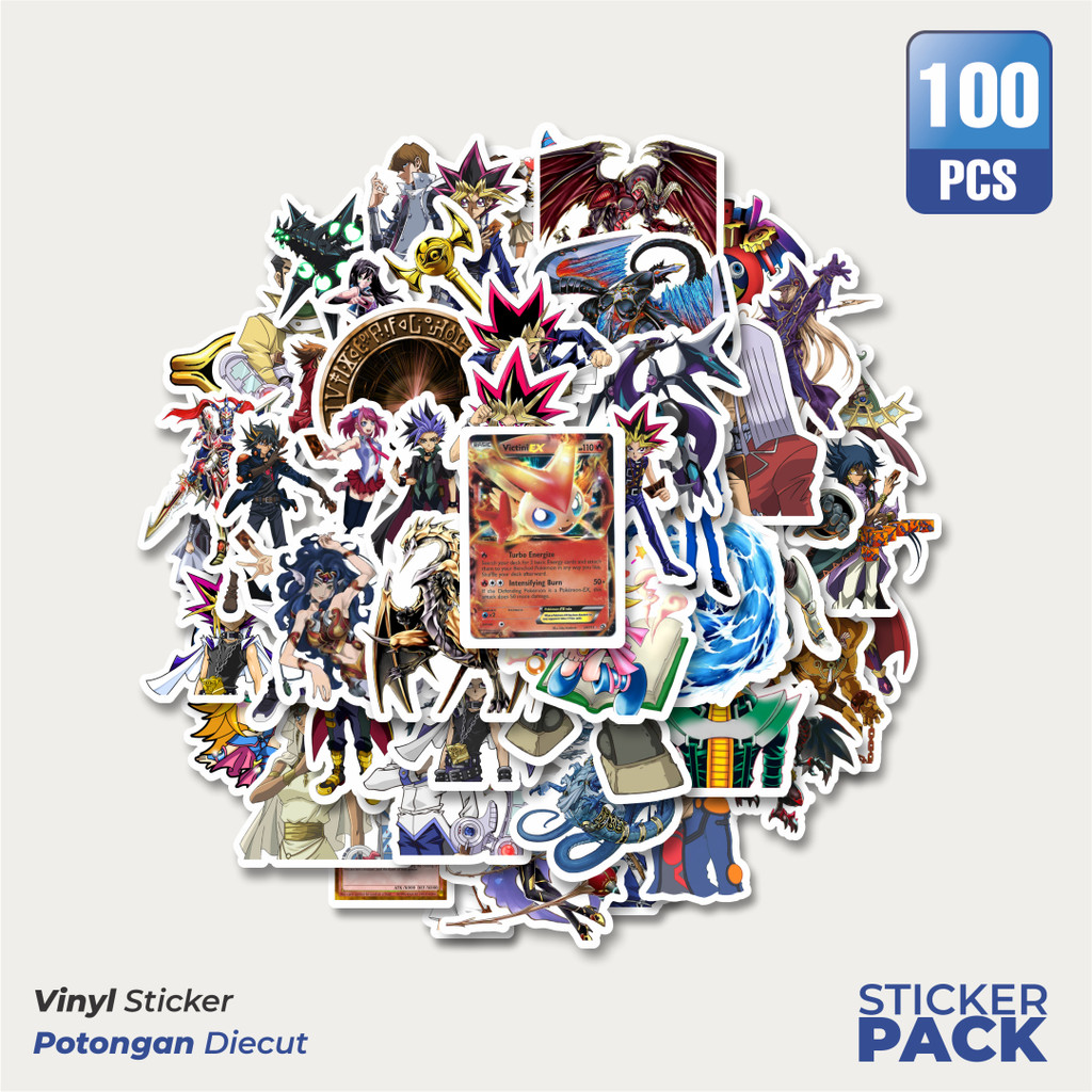 

100 PCS STIKER Stiker Anime Series Yu-Gi-Oh! Karakter V1 Waterproof Aesthetic- Untuk Laptop, Motor, dan Helm - Paper Stationery Pack