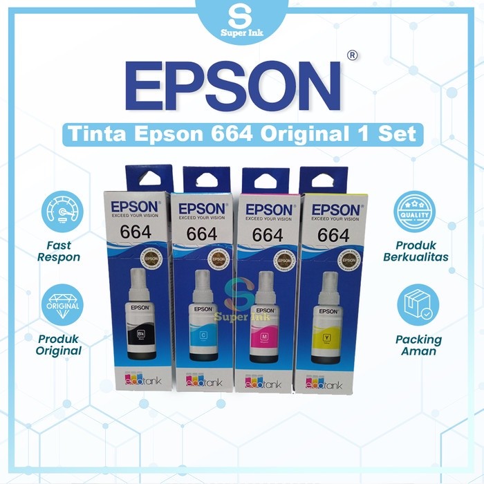Tinta EPSON 664 Original 1 Set L110, L120, L210, L220, L300