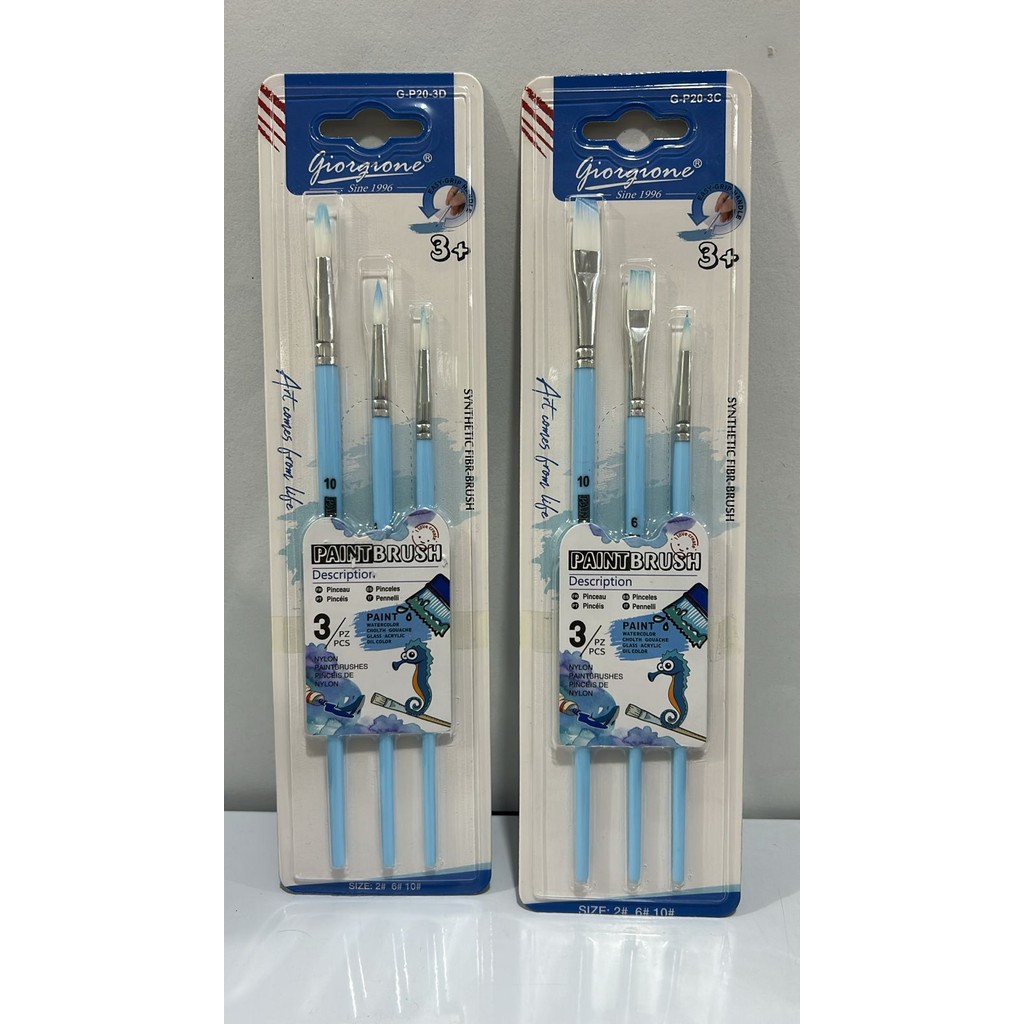 

(1 SET) Kuas Lukis Giorgione Art Brush Set dapat 3 Pcs G-P20-3C / G-P20-3D