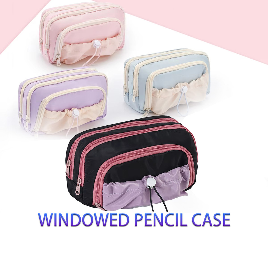 

Tempat pensi Ultra Large Capacity Pencil Case Simple Besar Jendela Transparan Tas Sekolah Multifungsi dengan 3 Lapisan