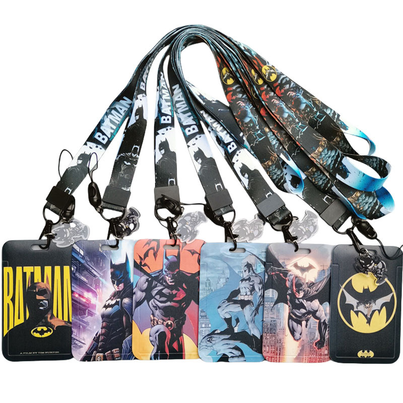 

DC Batman Anime Credential Badge Holder ID Card Holder Neck Strap Pendant New Awaii Badge Keychain Campus Lanyard Cards Holders
