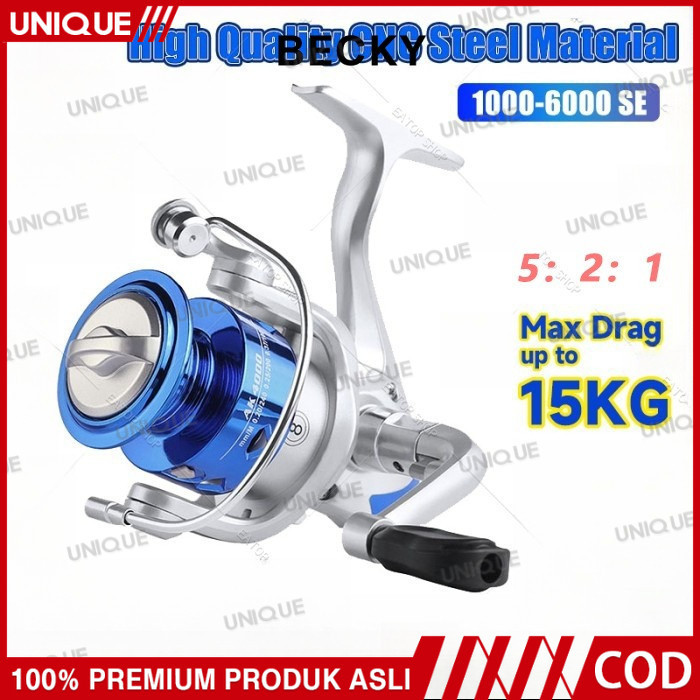 UNIQUE-  REEL PANCING METAL NX 14BB 1000 2000 3000 4000 6000 MAX DRAG 15KG reel pancing murah kuat f