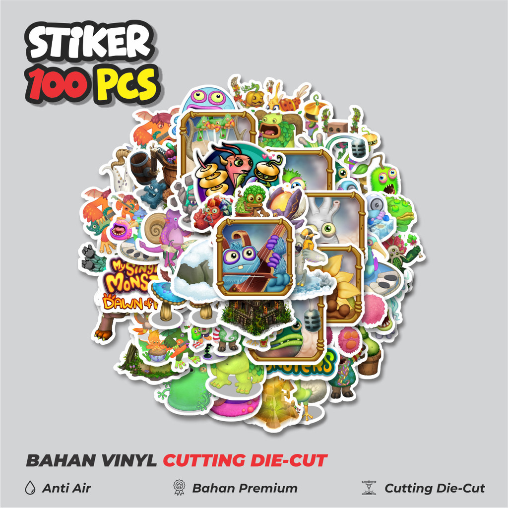

Terbaru! 50 pcs Stiker Game Series My Singing Monsters Character Mix 2 Dekorasi Lucu Kreatif untuk Notebook, Skateboard, HP