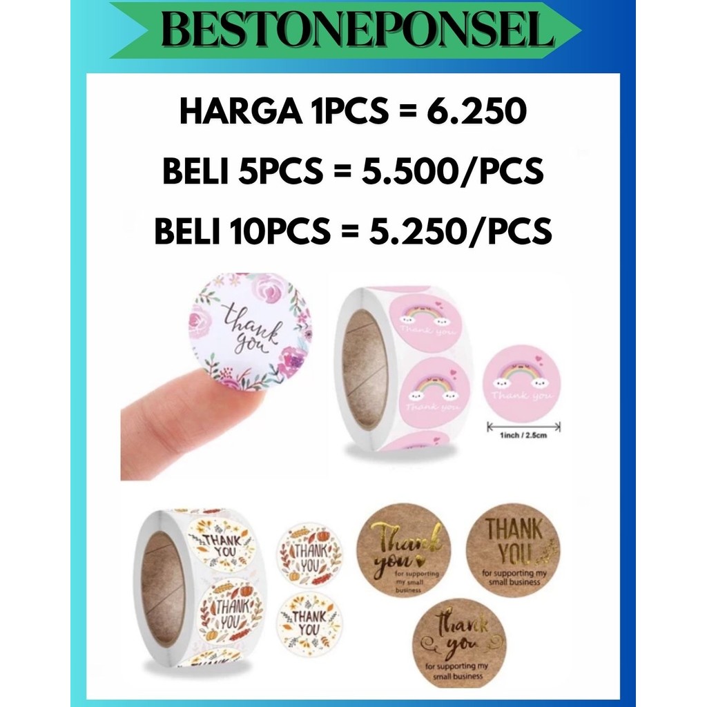 

BOP STICKER THANK YOU TEMPEL MOTIF LUCU / STIKER UCAPAN TERIMAKASIH BULAT ROLL