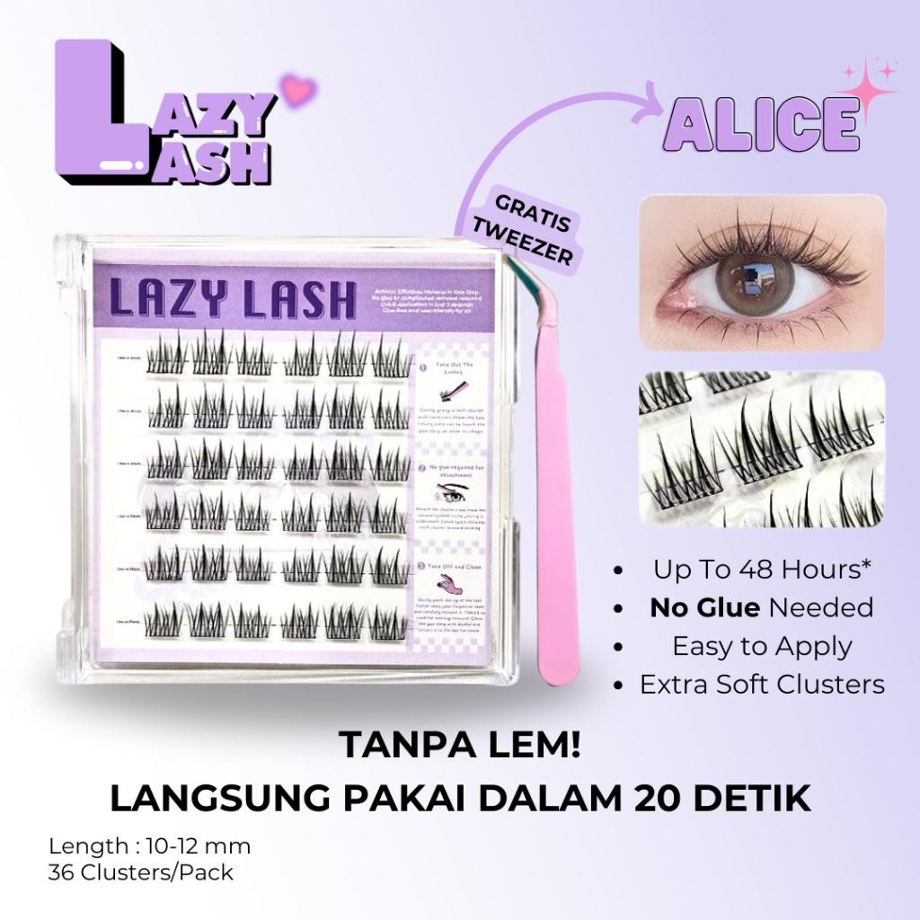 MPH MATA LANGSUNG PASANG TANPA LEM - BULU MATA TANPA LEM LAZYLASH LASHLY Eyelash Bulumata virago  bu