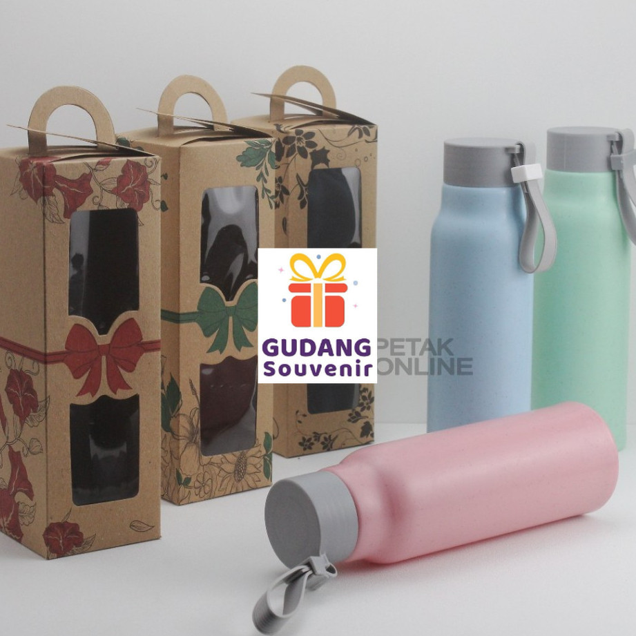 Botol / Tumbler Go Green Import Kemasan Box Tenteng Coklat harga murah