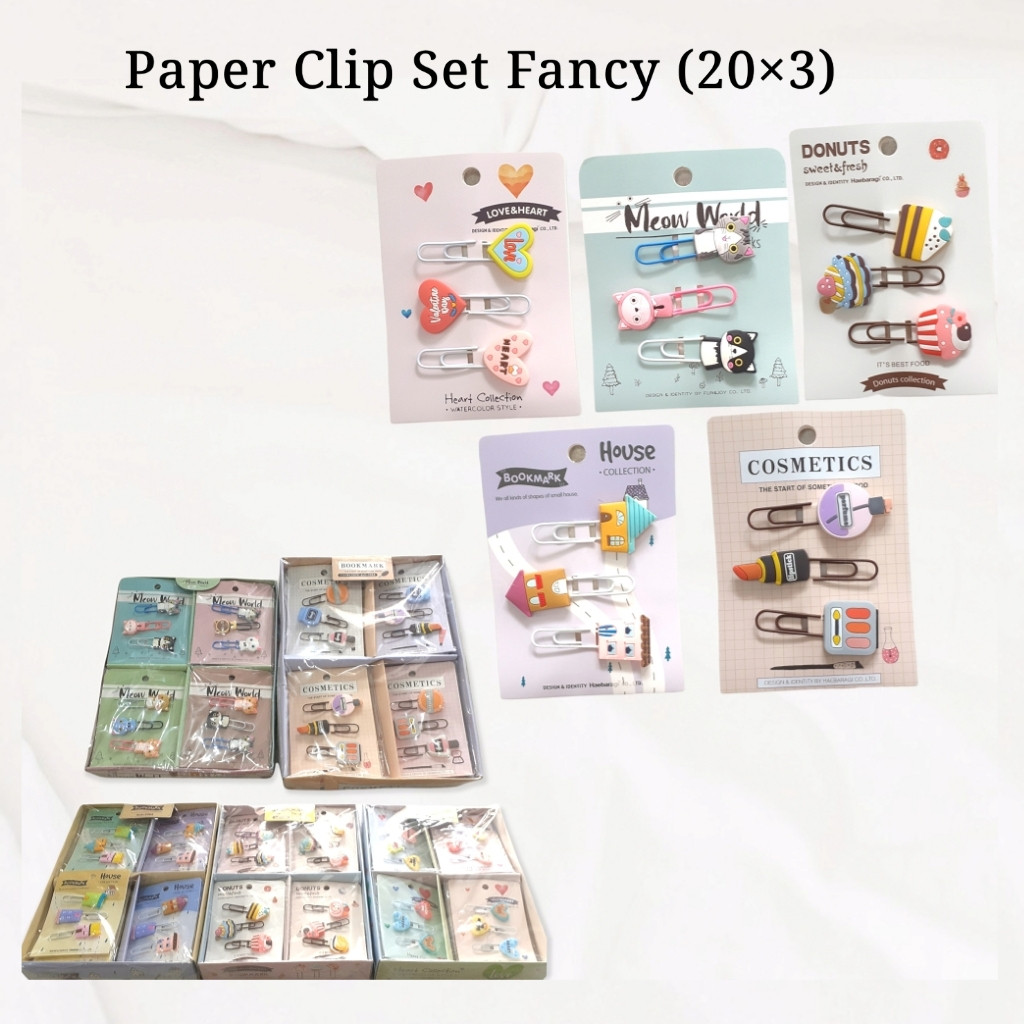 

[SDW] pekanbaru/PAPER CLIP KERTAS / TRIGONAL / PENJEPIT KERTAS FANCY MOTIF 1X3 PCS