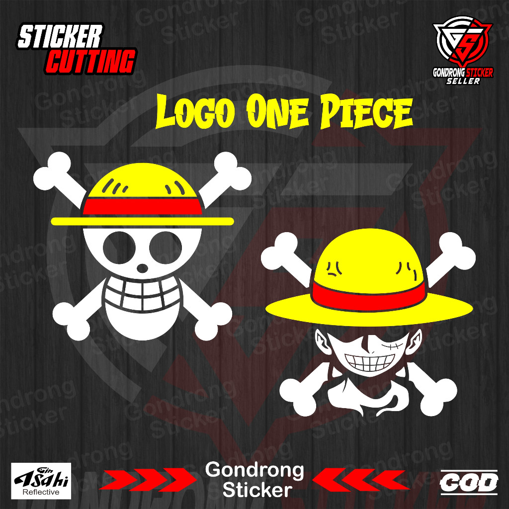 Sticker One Piece Logo Cutting - Stiker One Piece Mobil, Motor, Helm, Laptop, Dll
