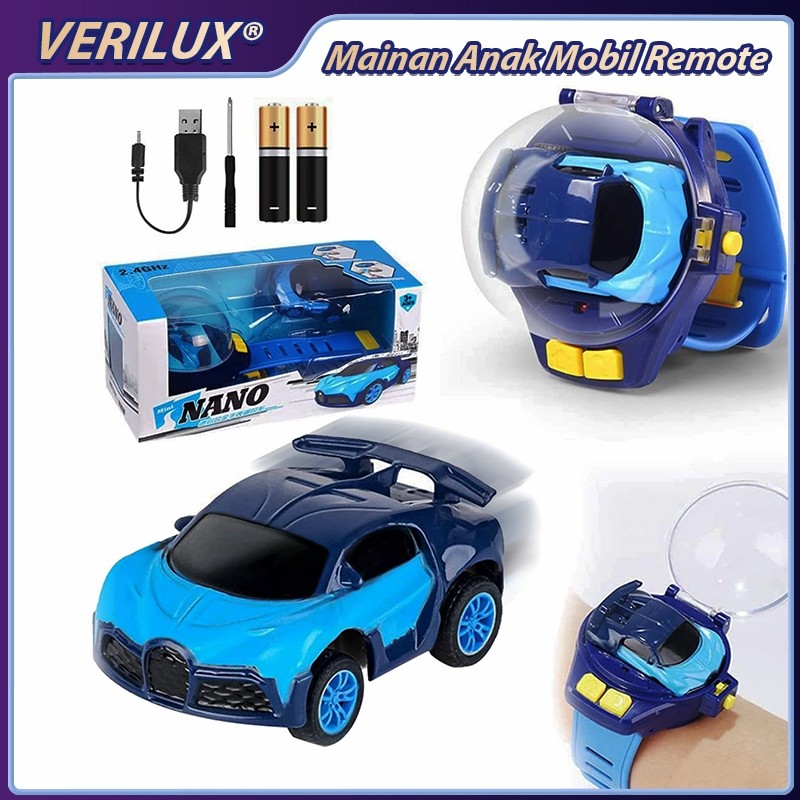 Mainan Anak Mobil Remote Control Mini Watch Jam USB Rechargable Jam Tangan Mobil Balap Hadiah Mainan
