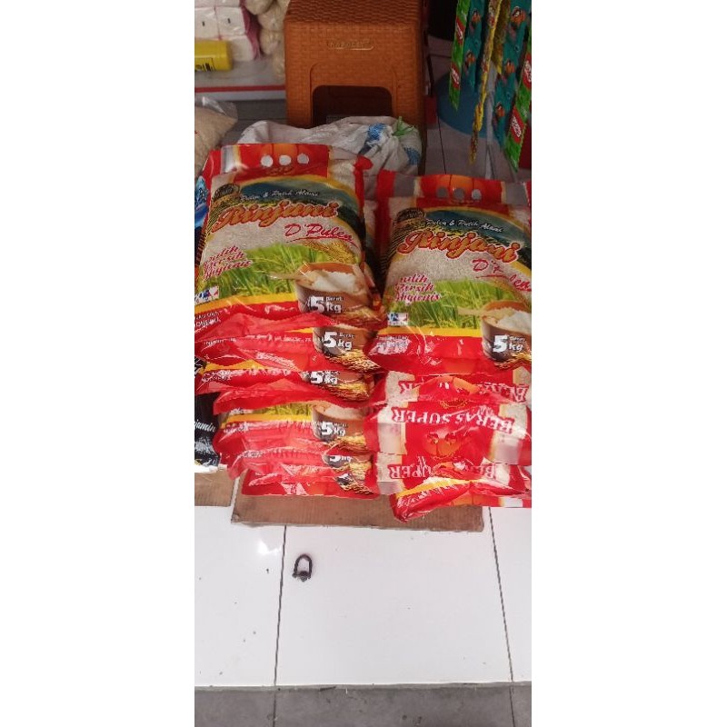 

Beras Rinjani baru beras super punel kemasan 5 Liter berat 4.20kg