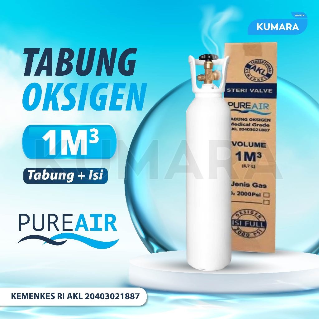 PURE AIR - Tabung Oksigen 1m3 Siap Pakai