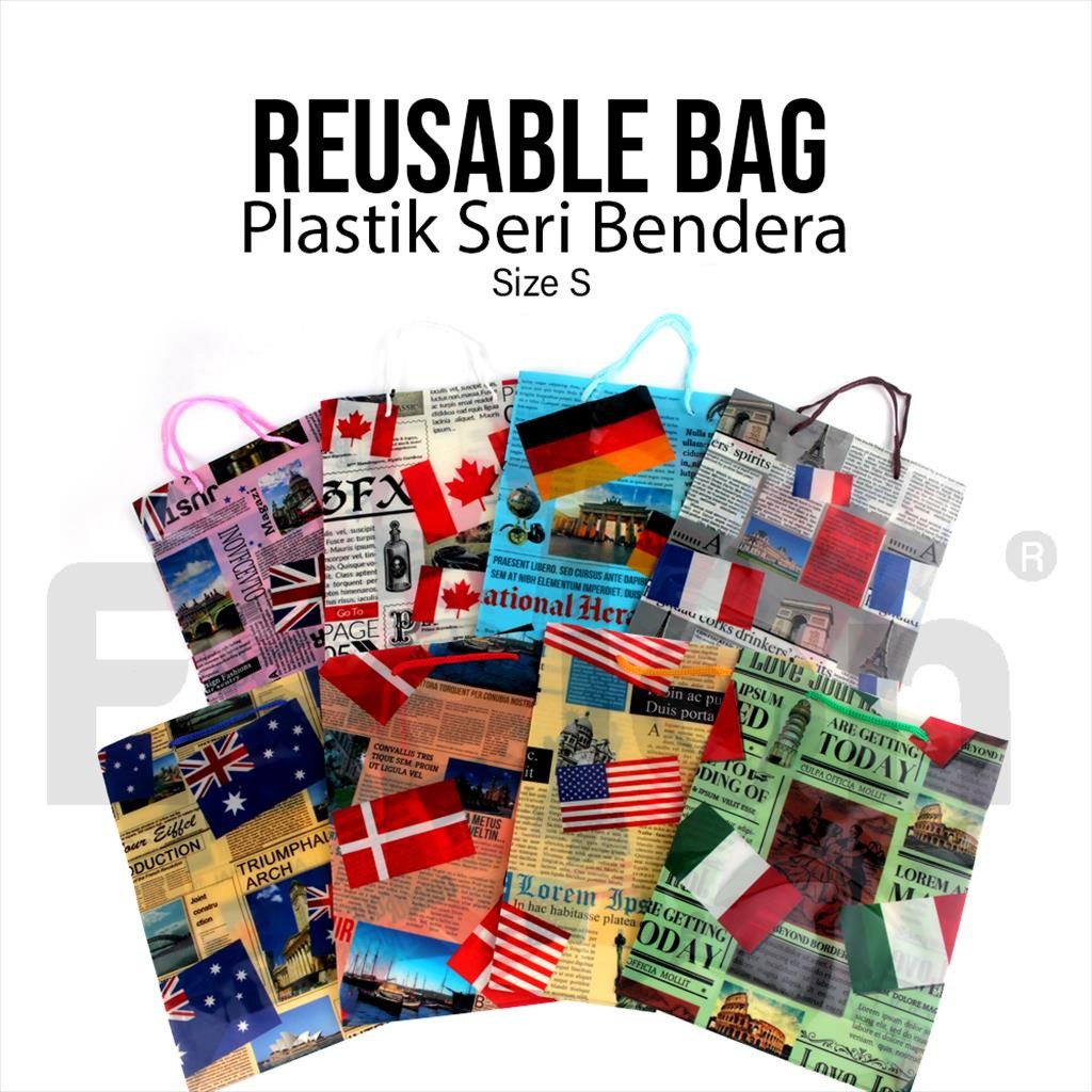 

♚1pc Plastik Paper Bag Fancy Flag size S 18*24 / Shopping Bag♚