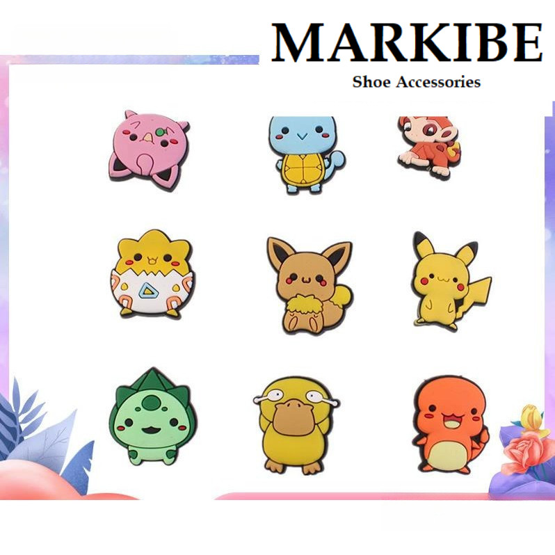Jibb Croc 613 Pin Sandal Pokee Mon New Aksesoris Hiasan Sendal Sepatu Lubang Kodok Baim Charms MARKI