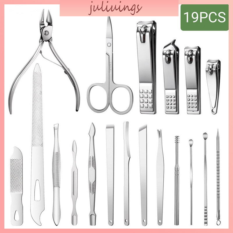 Gunting Kuku Set 19 in 1 Manicure Set 19 in 1 Perawatan Kuku