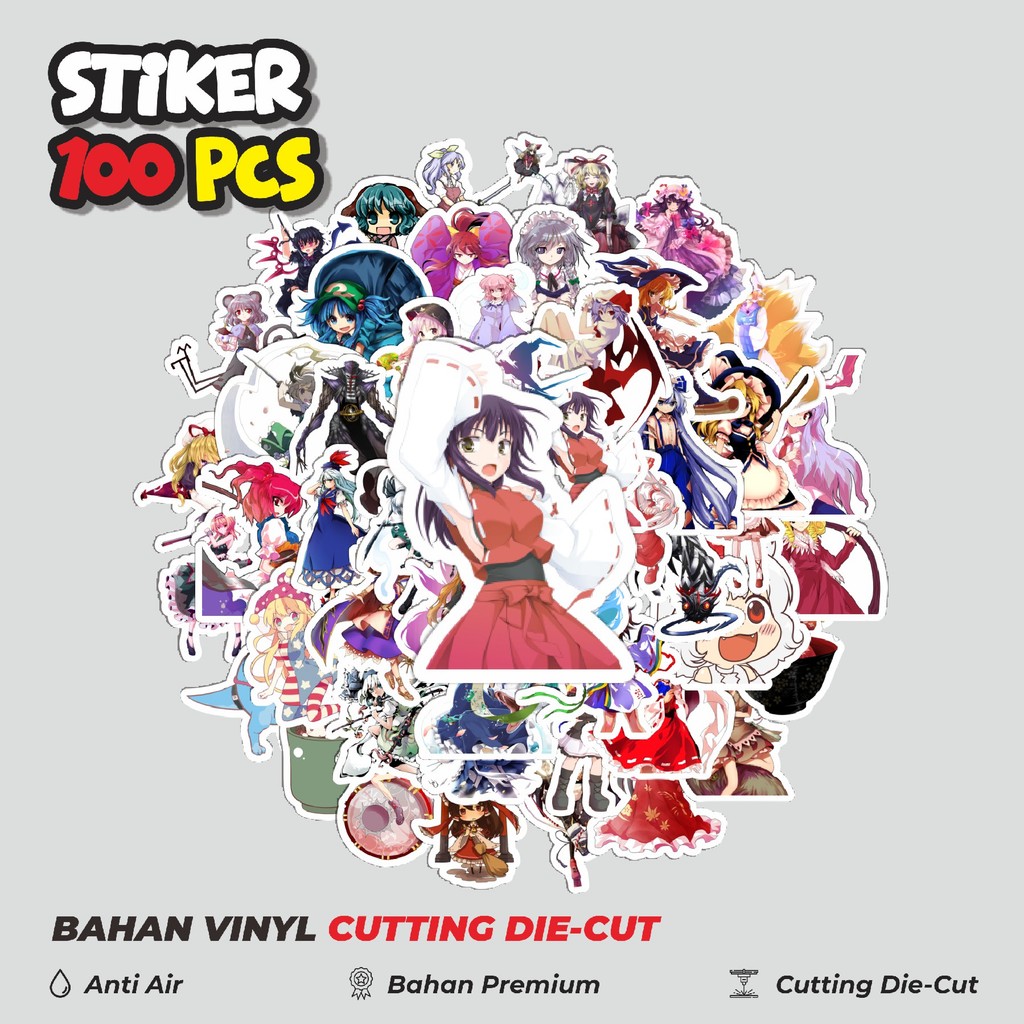 

Terbaru! 50 pcs Stiker Game Series Touhou Project Karakter Mix 4 Dekorasi Lucu Kreatif untuk Notebook, Skateboard, HP