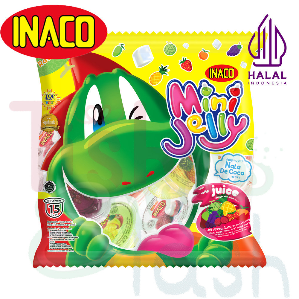 Inaco Mini Jelly Superindo Juice Nata De Coco 15 Cup Puding Stroberi Mangga Jeruk Apel Anggur GROSIR