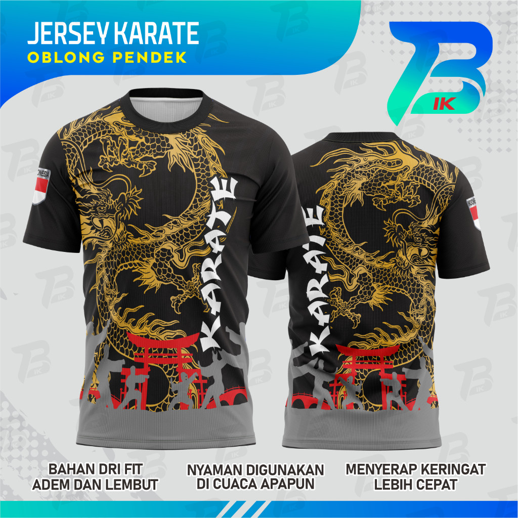 JERSEY OBLONG KARATE  LENGAN PENDEK/KAOS OBLONG KARATE FULLPRINTING/JERSEY KARATE DRYFIT