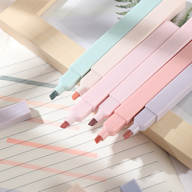 

6PCS Fluorescent Colors Chisel Tip Aesthetic Highlighter Marker Pens Set | Multicolor Highlighter Marker Aesthetics