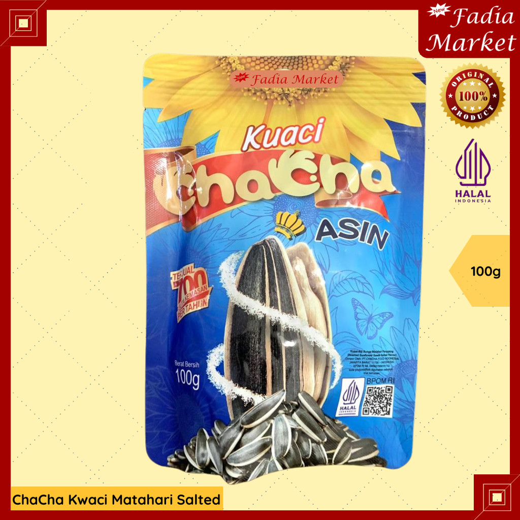 

Chacha Kwaci Kuaci Biji Bunga Matahari Asin 100g | Sunflower Seeds Salted Flavor Snack Renyah