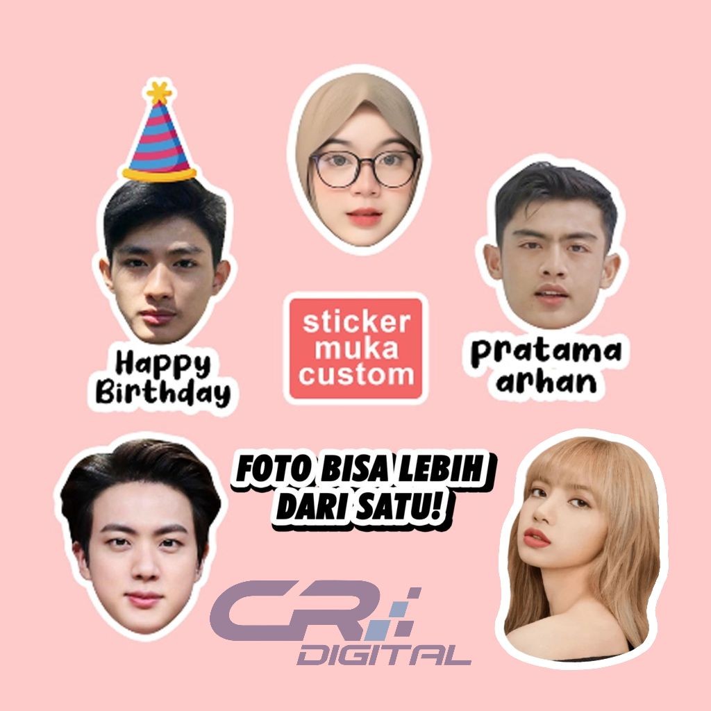 

[COD] STIKER CUSTOM MUKA WATERPROOF| Bebas request tulisan dan garis tepi | High quality