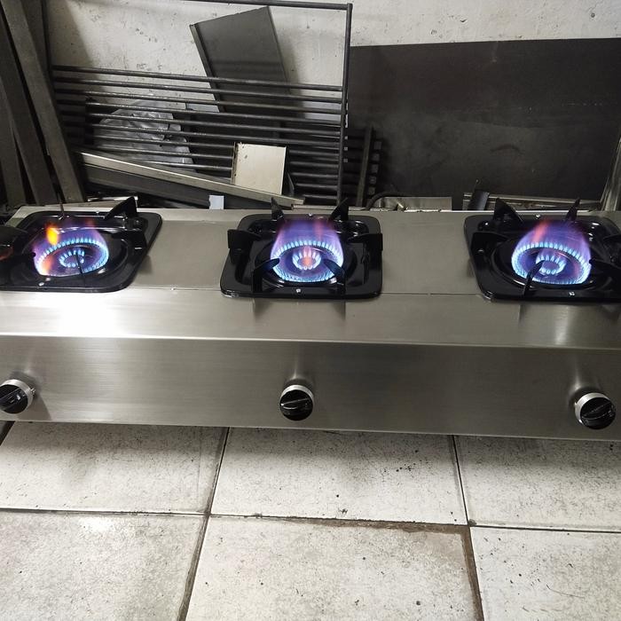 kompor 3 tungku stainless steel