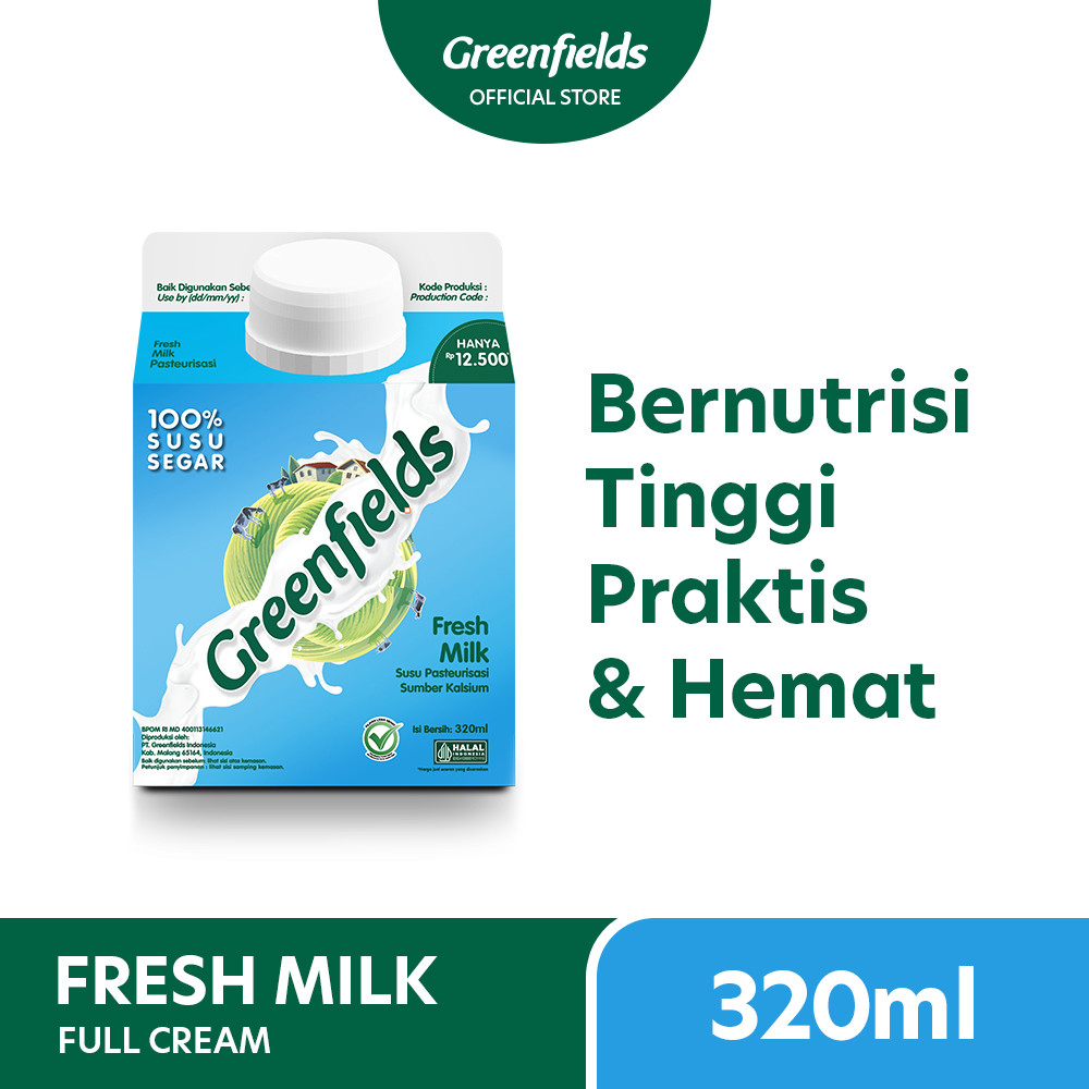 

[Special Price] Greenfields Fresh Milk Full Cream 320 mL - Susu Segar Pasteurisasi Plain